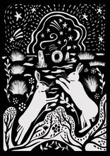 Load image into Gallery viewer, Cornish Hare Greeting Card: Men an Tol Spring Design