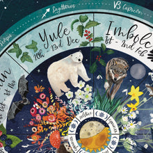 Load image into Gallery viewer, Wheel of the year print, nature print, gift