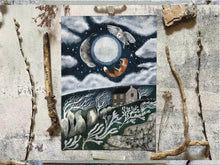 Load image into Gallery viewer, A4 Ocean Moon Cottage Illustration