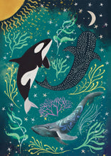 Load image into Gallery viewer, Three whales, coastal print