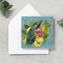 Load image into Gallery viewer, Peacock and quince card