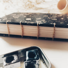 Load image into Gallery viewer, Close up of Coptic stitched spine