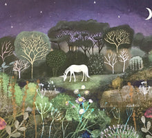 Load image into Gallery viewer, Whimsical Unicorn Greeting Card: Magical Forest Blank Card
