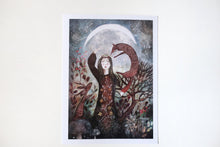 Load image into Gallery viewer, Winter goddess illustration, jackalope, fox
