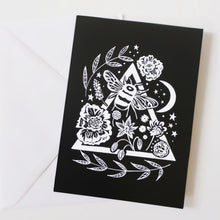 Load image into Gallery viewer, Bee greeting card, moon, for gardener, thinking of you
