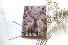 Load image into Gallery viewer, Stag greeting card, moon phases, blank card

