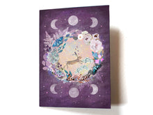 Load image into Gallery viewer, Hare greeting card - celestial - moon phases
