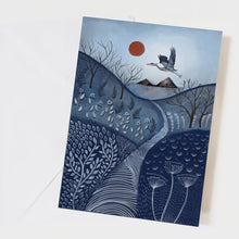 Load image into Gallery viewer, Heron greeting card, Japanese Style, blank card
