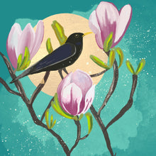 Load image into Gallery viewer, Blackbird greeting card, blank card, bird lover
