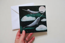 Load image into Gallery viewer, Narwhal greeting card
