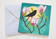 Load image into Gallery viewer, Blackbird greeting card, blank card, bird lover
