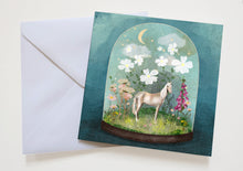Load image into Gallery viewer, Unicorn Greeting Card: Magical Bell Jar Design
