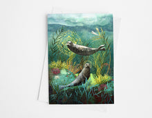 Load image into Gallery viewer, Mystical Seal Greeting Card: Ocean Art, Selkie Design
