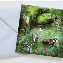 Load image into Gallery viewer, Badger greeting card, badger illustration
