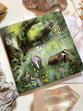 Load image into Gallery viewer, Badger greeting card, badger illustration
