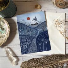 Load image into Gallery viewer, Heron greeting card, Japanese Style, blank card
