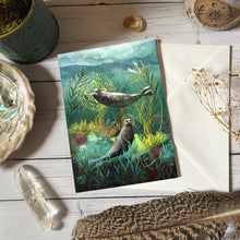 Load image into Gallery viewer, Mystical Seal Greeting Card: Ocean Art, Selkie Design

