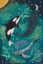 Load image into Gallery viewer, Whale greeting card, blank card
