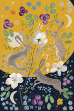 Load image into Gallery viewer, Hare Moon Blank Card: Floral Art Greeting Card
