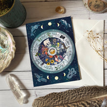Load image into Gallery viewer, wheel of the year greeting card, pagan card, nature
