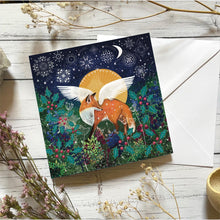 Load image into Gallery viewer, Fox Angel, winter greeting card
