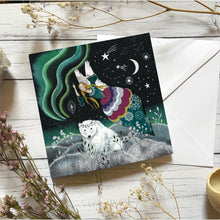 Load image into Gallery viewer, Aurora Angel,  polar bear greeting card
