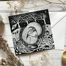 Load image into Gallery viewer, Squirrel card, autumn greeting, blank card
