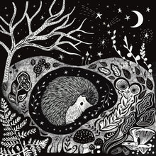 Load image into Gallery viewer, Hedgehog card, autumn greeting, blank card
