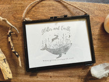 Load image into Gallery viewer, Mermaid and fox illustration,  vintage metal frame
