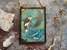 Load image into Gallery viewer, Whale Art Print: Vintage Metal Frame, Ocean Illustration (5x7)
