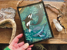 Load image into Gallery viewer, Whale Art Print: Vintage Metal Frame, Ocean Illustration (5x7)
