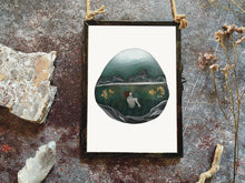 Load image into Gallery viewer, Rockpool dreams illustration,  ocean art, framed.
