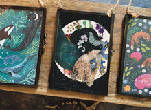 Load image into Gallery viewer, Earth goddess,  illustration,  vintage metal frame

