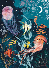 Load image into Gallery viewer, Jellyfish, ocean, fish greeting card, blank card
