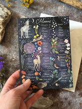 Load image into Gallery viewer, Moon Names Card, Native American &amp; Celtic Folklore

