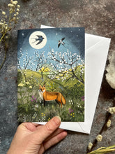 Load image into Gallery viewer, Fox and swallows greeting card
