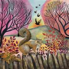Load image into Gallery viewer, Autumn squirrel - greeting card - fall - woodland
