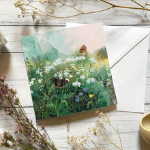 Load image into Gallery viewer, Summer butterflies - greeting card - countryside illustration
