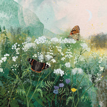 Load image into Gallery viewer, Summer butterflies - greeting card - countryside illustration

