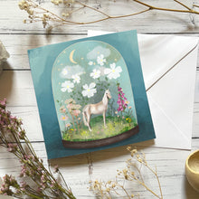 Load image into Gallery viewer, Unicorn Greeting Card: Magical Bell Jar Design
