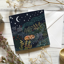 Load image into Gallery viewer, Sleepy fox - greeting card - winter card - yule
