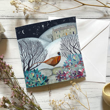 Load image into Gallery viewer, Pheasant  -greeting card - winter card - yule
