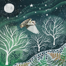 Load image into Gallery viewer, Barn owl  -greeting card - winter card - yule
