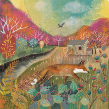 Load image into Gallery viewer, Autumn fox - greeting card - fall - woodland animal
