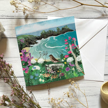 Load image into Gallery viewer, Song thrush, blank card, countryside
