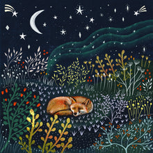 Load image into Gallery viewer, Sleepy fox - greeting card - winter card - yule
