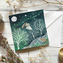 Load image into Gallery viewer, Barn owl  -greeting card - winter card - yule
