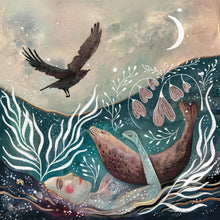 Load image into Gallery viewer, Selkie - ocean - seal greeting card
