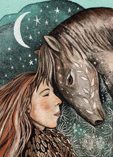 Load image into Gallery viewer, Horse and woman greeting card
