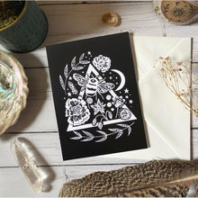 Load image into Gallery viewer, Bee greeting card, moon, for gardener, thinking of you
